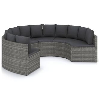 vidaXL 6 Pcs Set Sofas Garden Con Almohada De Terciopelo Gris