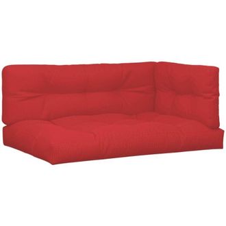vidaXL Cojines Para Sof&aacute; De Palets 5 Unidades Tela Rojo Vidaxl
