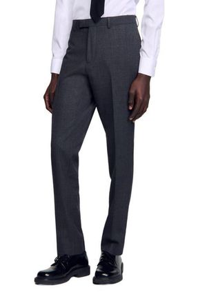 Sandro Wool suit trousers in Mocked Grey at Nordstrom, Size 4633 Eu