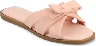 Journee Collection Prylin Bow Slide Sandal in Pink at Nordstrom Rack, Size 6.5
