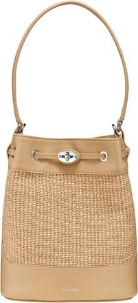 Zanellato Beige Woven Texture Leather Trim Shoulder Bag