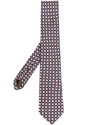 Churchs graphic-print silk tie - men - Silk - One Size - Blue