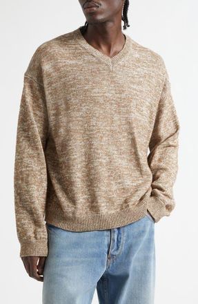 Maison Margiela V-Neck Sweater in Light Brown/Beige at Nordstrom, Size Medium