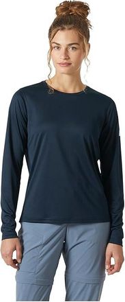 Helly Hansen HH Tech Crew Long Sleeve 2.0 Womens Clothing Navy : LG, Polyester