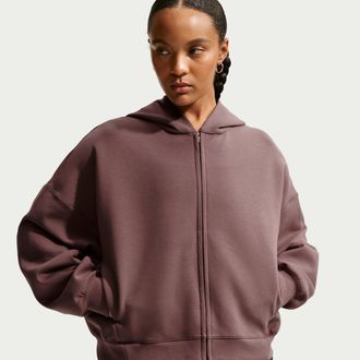 Nike Womens 24.7 ImpossiblySoft Full-Zip Hoodie in Purple | IR1924-502