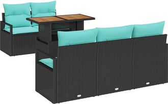 vidaXL Conjunto De Sof&aacute; De Jard&iacute;n 6 Uds. 5-n&uacute;mero De Plazas Vidaxl