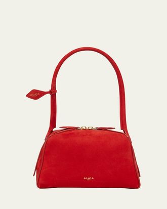 Alaia Le Bouledogue Dome Suede Top-Handle Bag
