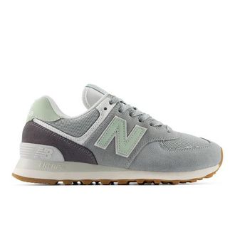 New Balance Donna 574 in Grigio, Pelle Scamosciata/Rete, Taglia 40