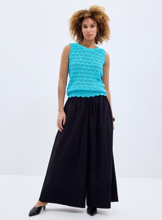 Soaked In Luxury Womens Noelle black poplin culotte Fit: Ultra-wide leg, high rise