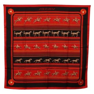 Herm&egrave;s Pre-owned Silk Scarf - Dames - Vintage Accessoires - Rood - ONE Size - Vintage