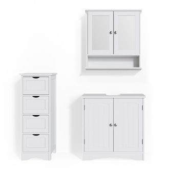 Vicco Conjunto De Muebles De Ba&ntilde;o Bianco, Blanco, 3 Piezas