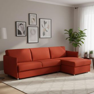 Dmora Sof&aacute; Cama Con Chaise Longue Sumirago, Desenfundable, Almacenaje Made In Italy, Hidr&oacute;fugo, Multiposici&oacute;n, 260x160 Cm
