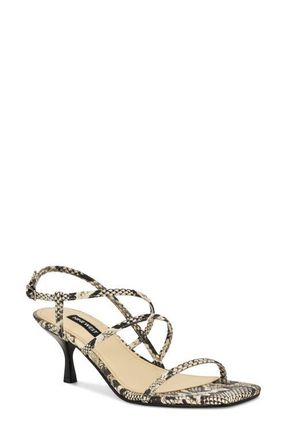 Nine West Hindy Slingback Kitten Heel Sandal in Snake Print at Nordstrom, Size 7.5