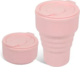 OEM Tazza Pieghevole In Silicone (rosa) Tazza Da Viaggio Riutilizzabile E Pieghevole A Prova Di Perdite Ed Ecologica (375 Ml)