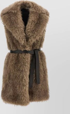 BLANCHA shearling sleeveless coat