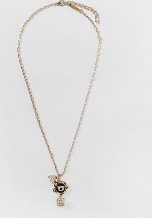 Ferragamo Collana in ottone con pendenti e cristalli Ferragamo