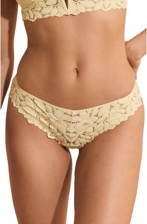 Etam Celeste Lace Tanga Thong in Vanilla at Nordstrom, Size Xx-Small