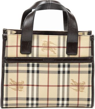 Burberry Pre-owned Womens Small Square Open Handbag - Beige - One Size