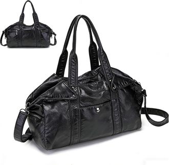 Generic Vintage Tote Bag-Fashionable Crossbody Bag Multi-Functional Hobo Bag Large Capacity Handbags For Women One-Shoulder Biker Bags For Women(Black 1)