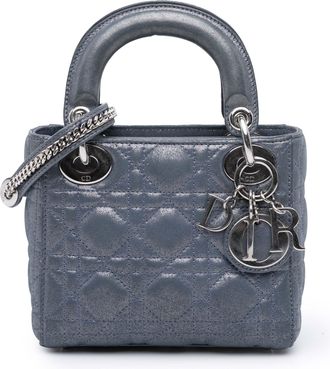 Dior Pre-owned Womens Lady Top Handle Bag - Dark Grey Leather - One Size