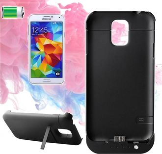 Trade Shop Trade Shop - Cubierta De Cubierta Con Bater&iacute;a Interna X Samsung Galaxy S5 Cargador De Bater&iacute;a 3800 Mah