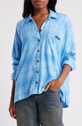 BDG Brendan Check Oversize Button-Up Shirt in Navy at Nordstrom Rack, Size Medium