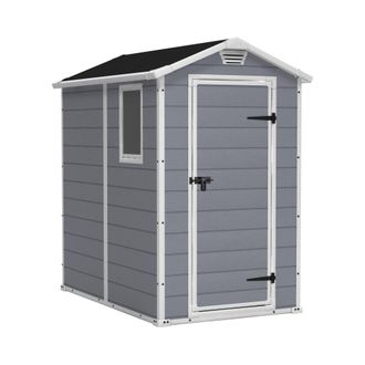 Dmora Dmora - Caseta De Jard&iacute;n Cranbrook, Cobertizo De Jard&iacute;n, Caseta De Jard&iacute;n, Trastero Para Herramientas, 130x192 H198 Cm, Gris