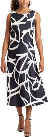 Natori Spiral Taffeta Asymmetric Seam Dress