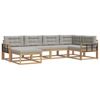 vidaXL Conjunto De Sof&aacute;s De Exterior 5 Pcs Blanco Y Gris Claro Vidaxl