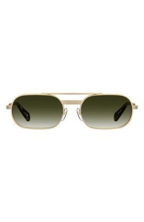 Moschino 56mm Oval Sunglasses in Rose Gold/Green Shaded at Nordstrom