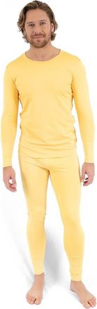 Leveret Mens Solid Thermal Pajama Set in Yellow at Nordstrom, Size Xx-Large