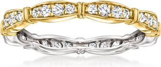 Ross-Simons 0.50. ct. t. w. Diamond Ring in Sterling Silver and 18kt Gold Over Sterling