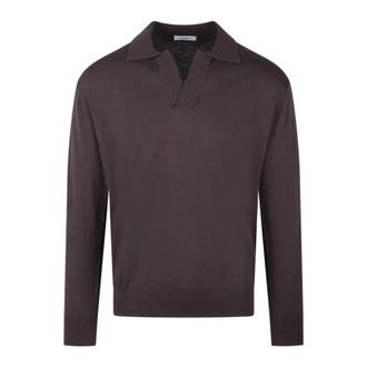 Paolo Pecora Polo de Punto de Algod&oacute;n Ajustado - Tops - Hombre - Marr&oacute;n - S