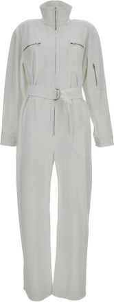 Iri&eacute; White High Collar Utility Jumpsuit