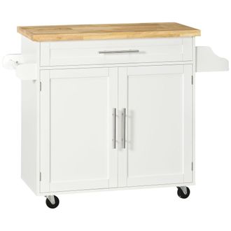 HOMCOM Carro de cocina 109x40x89 cm blanco