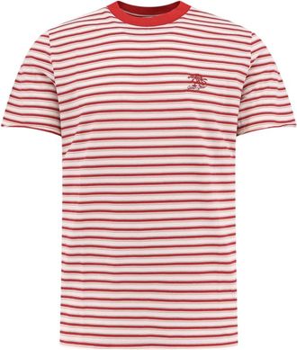 Golden Goose Gestreept katoenen T-shirt met iconische sterren - Heren - T-shirts - Rood - L - Katoen - Tops