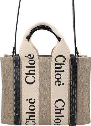 Chlo&eacute; Linen Small Woody Tote, Never Carried (Authentic Pre-Loved)