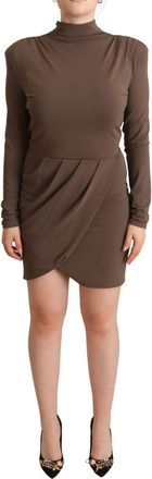 Patrizia Pepe Acetate Long Sleeves Turtle Neck Sheath Womens Dress