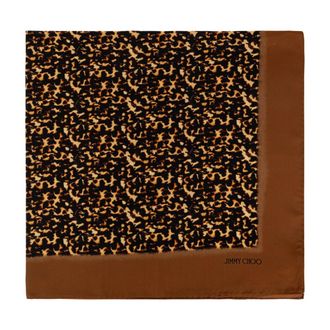 Jimmy Choo London Zijden sjaal - Dames - Accessoires - Bruin - Maat: ONE Size Zijde