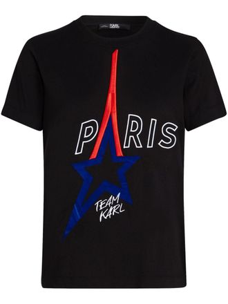 Karl Lagerfeld Paris organic-cotton T-shirt - Black