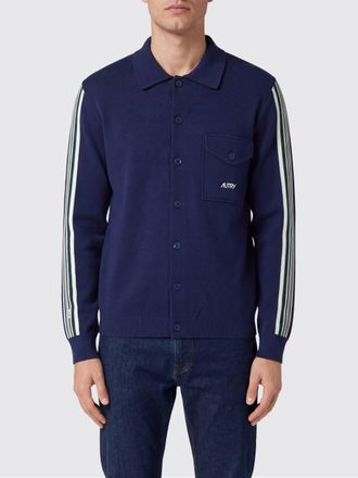 Autry Giacca-camicia in tessuto tecnico imbottita in piuma doca con logo