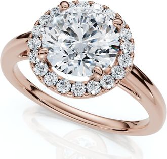Pompeii3 Certified 1 3/4Ct Halo Round Cut Diamond Engagement Ring 14k Gold Lab Grown