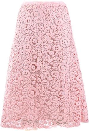 Miu Miu Geplooide Polyester Rok - Dames - Midirokken - Roze - XS - Polyester - Rokken