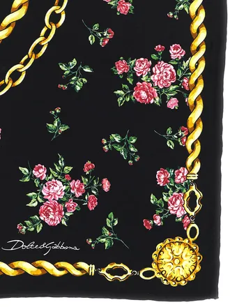 Dolce & Gabbana Womens Black Silk Scarf