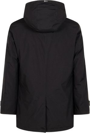 Herno Water-Repellent Hooded Raincoat - Black