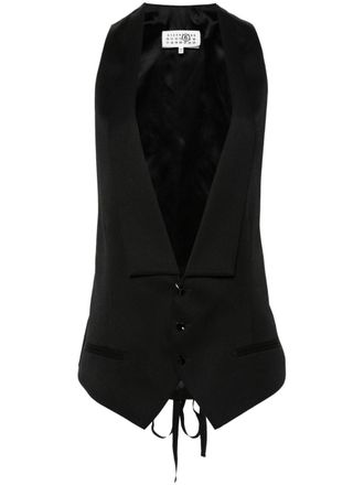 Maison Margiela Gilet con revers a scialle - Nero