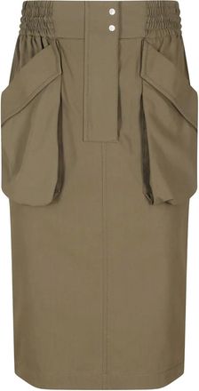 Pinko Gonna midi con coulisse - Verde