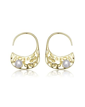 Genevive 14K Over Silver 5.5-5.5Mm Pearl Earrings