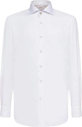 Kiton Katoenen overhemd - Heren - Zakelijke Overhemden - Wit - 4XL - Katoen - Overhemden