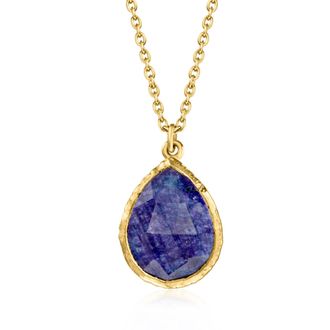 Ross-Simons Bezel-Set Sapphire Necklace in 18kt Gold Over Sterling